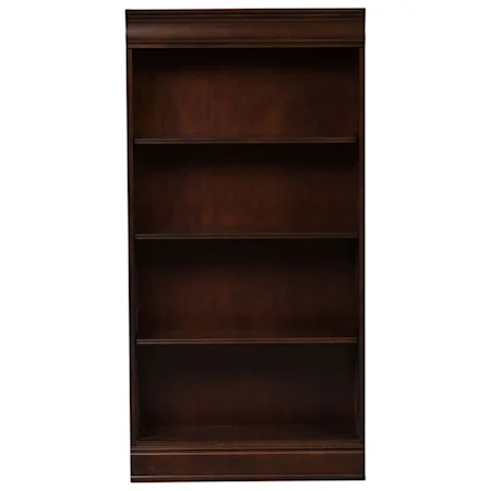 Traditional 60 Inch Bookcase with Adjustable Shelves